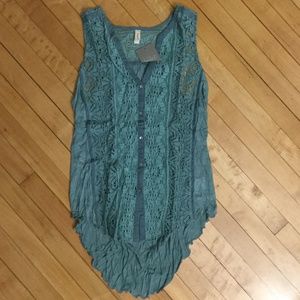 NWT, Tiny, lace front, tie back tank by Anthropologie